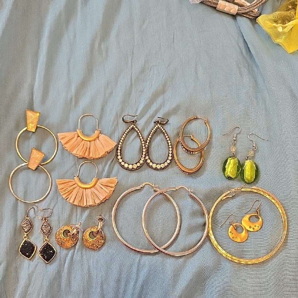 Elegant Gold and Silver Hoop Earrings Set